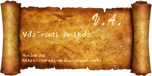 Váradi Anikó névjegykártya